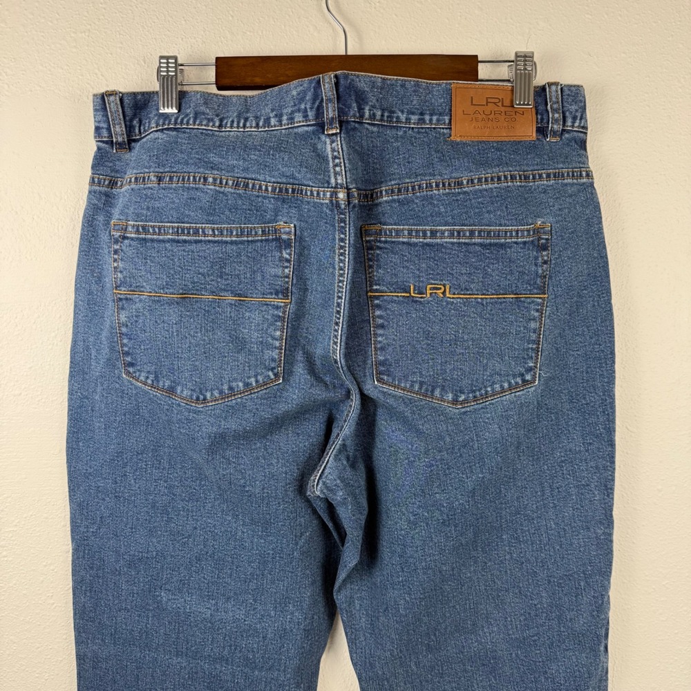 Lauren Ralph Lauren Jeans Co Blue Straight Leg Stretch Denim Pants Womens 14 - Picture 9 of 10